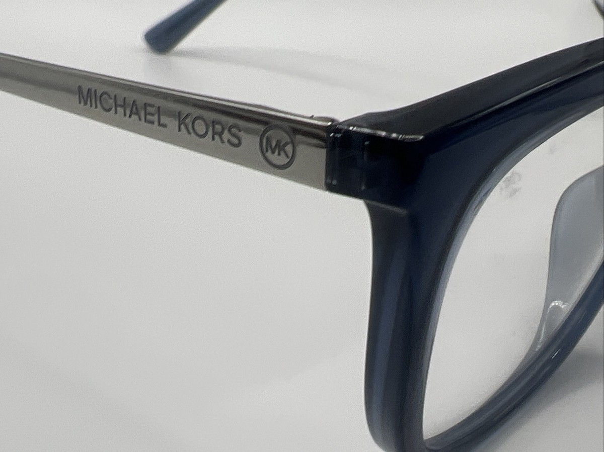 Michael Kors Eyeglasses Frames MK 4073U Seattle 3221 Navy Blue Silver 52-16-140 Michael Kors MK4110U Avila blue , clear frame main image 4