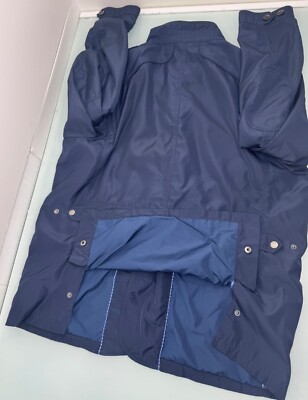 Cortefiel Military Field Jacket Coat Men Size 44 Lightweight Navy Blue - Main Image