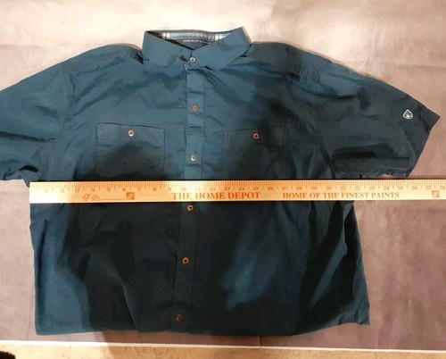 Kuhl Mens Large Short Sleeve Button Down Blue Shirt - Picture 3 of 5