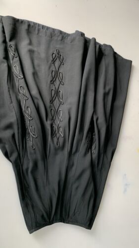 antique 1900s Edwardian Black Soutache Trim Walking Skirt maxi xxs - Picture 11 of 17