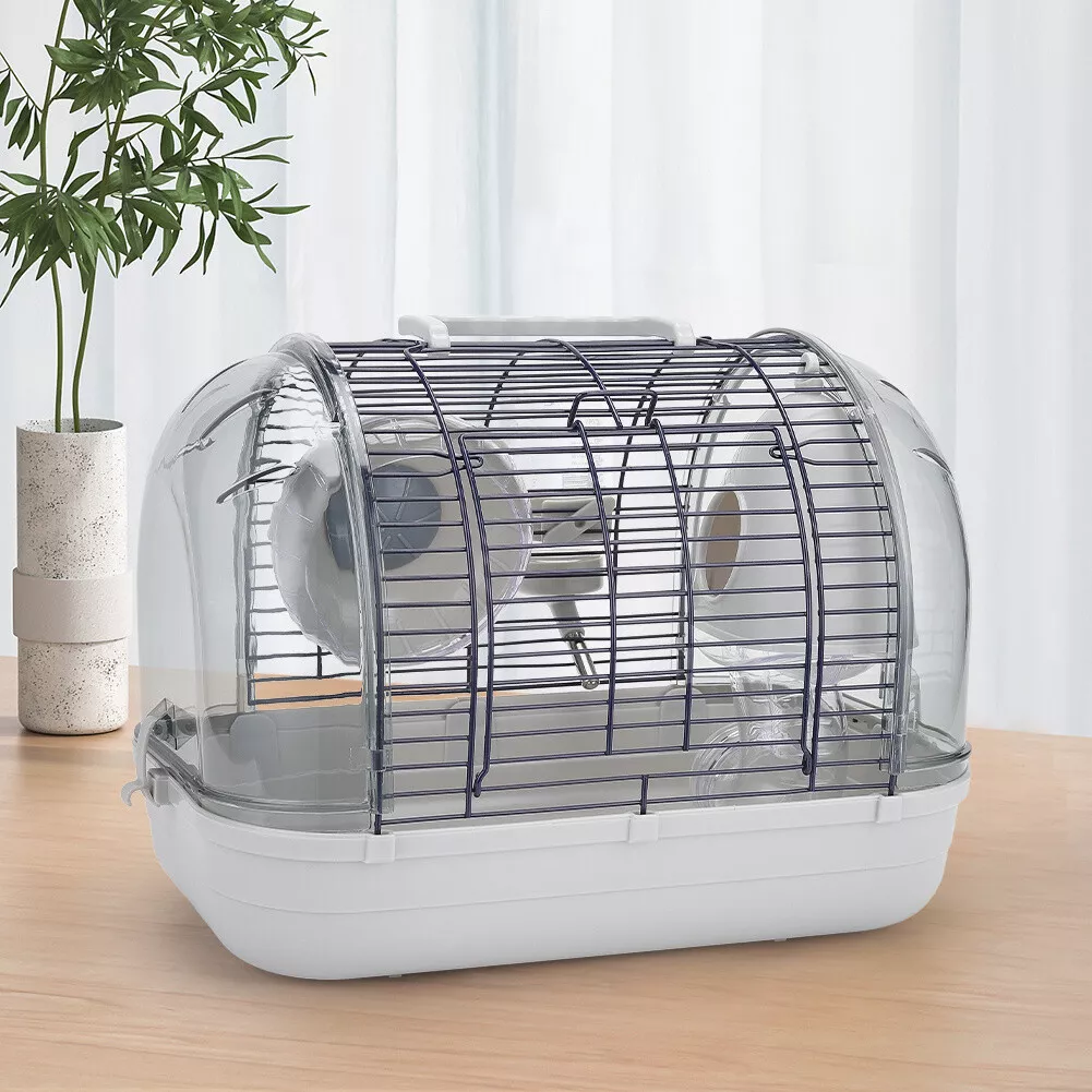 Hamster Cage Carrier Rodent Gerbil Mouse Rat Habitat with Running Wheel Kettle