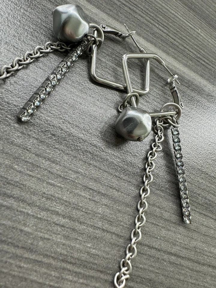 Pendientes de aro cuadrados intercambiables esmerilados Sabina Foto 3 de 4