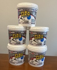 Lot of 5 Flex Paste Seal Silicon Caulk White Strong Rubber 3 lb can 15 lb total