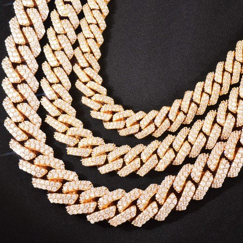 Iced Out Miami Cuban Chain Necklace - 8mm 10mm 12mm Jewelry for Men & Women - Picture 15 of 31