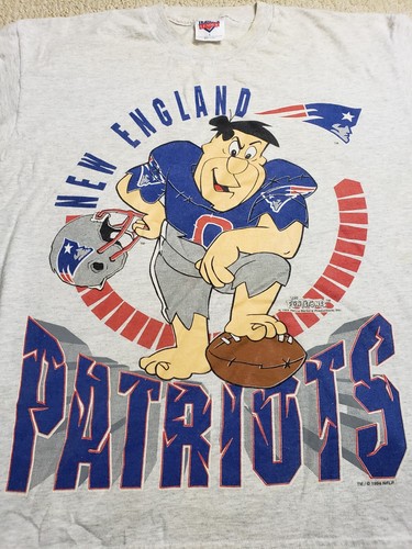 Vintage New England Patriots 1993 Flintstones Fred Flintstone T-Shirt XL/2XL - Picture 2 of 21