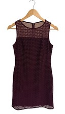 Lauren Ralph Lauren Women's Sleeveless Burgundy Sheath Knee Length Dress Size 4