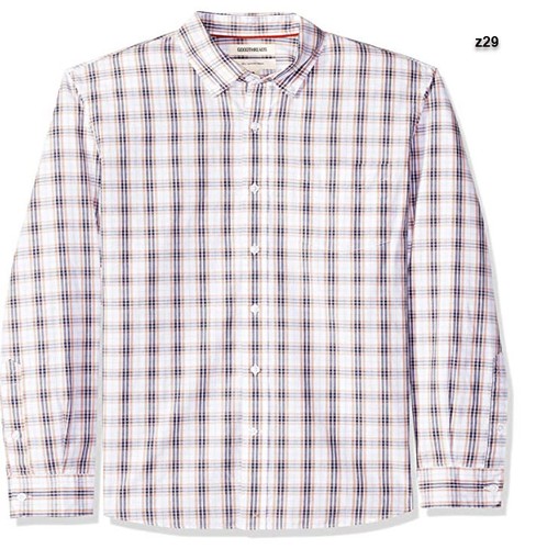 Goodthreads Men's Slim-Fit Long-Sleeve Plaid Poplin Shirt, -pink/multi plaid, L - Imagen 1 de 6