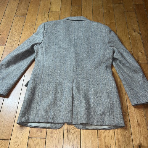 Abrigo deportivo de lana tweed para hombre chaqueta blazer bronceado/marrón espina de arenque 42R - Imagen 9 de 11