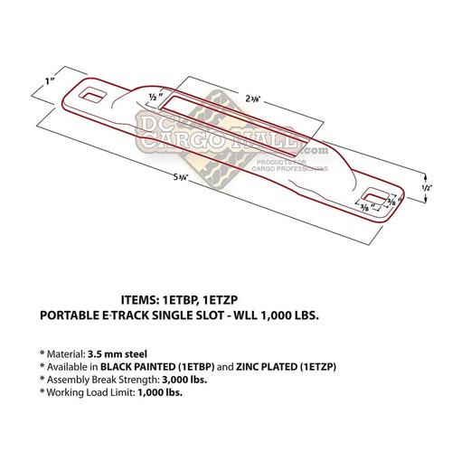 DC Cargo Single E-Track Slot, Galvanized, 12-pack - Bild 6 von 7