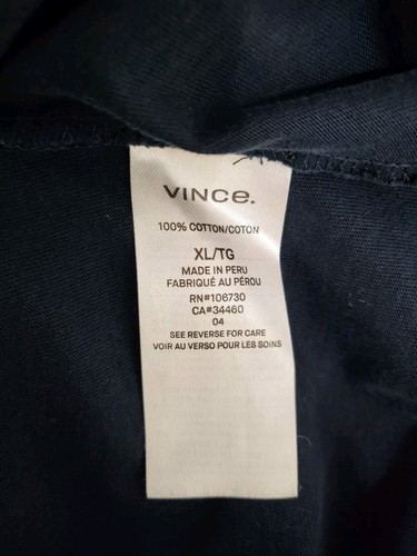 Men's Size:XL Vince Henley Top Blue Short Sleeve Cotton 3 Button Crew Neck Shirt - Picture 8 of 9