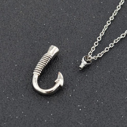 Fishhook Urn Necklace for Ashes - Cremation Jewelry Keepsake Memorial P_z8 - Picture 5 of 6
