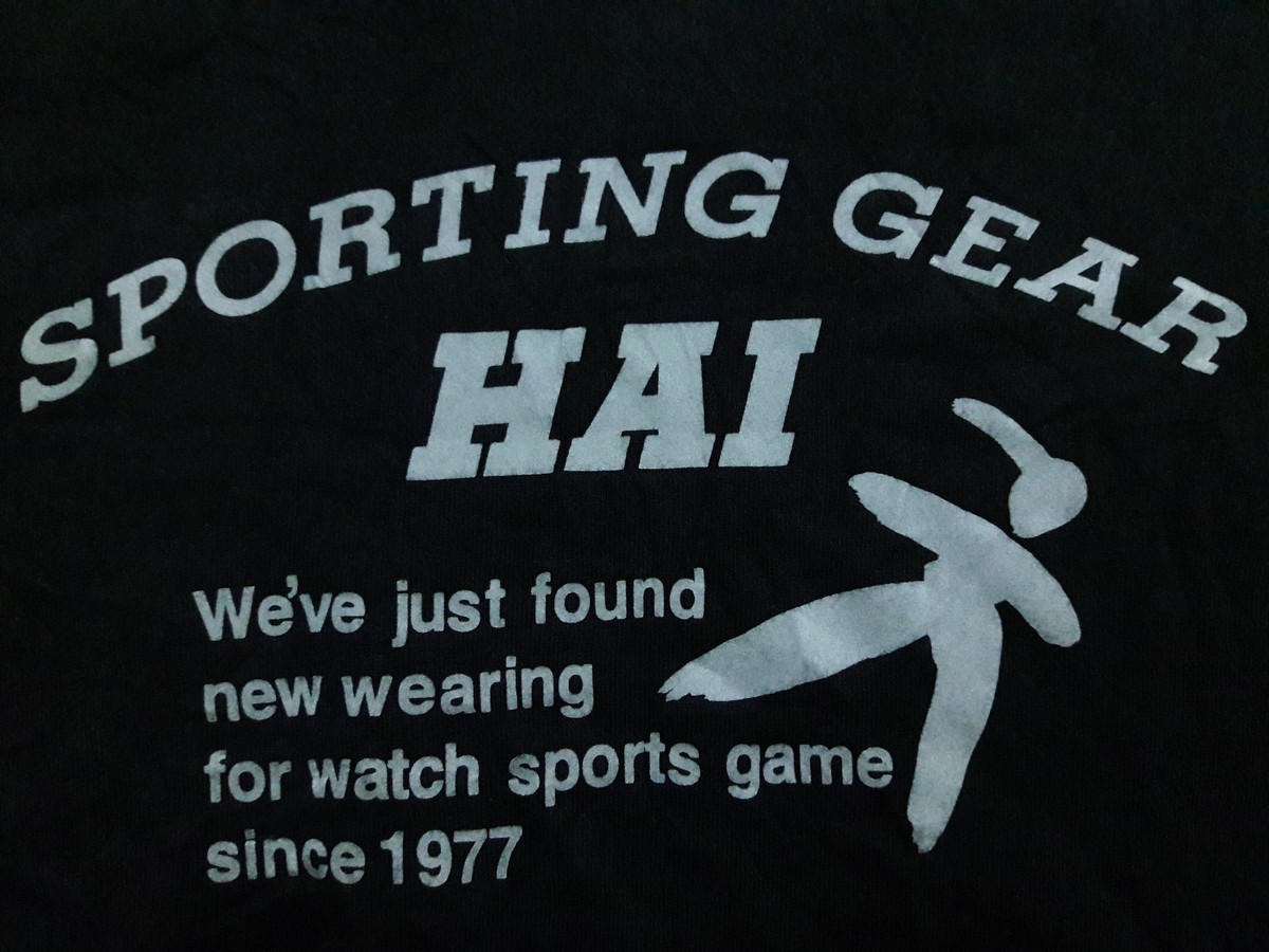 VINTAGE HAI SPORTING GEAR ISSEY MIYAKE BIG LOGO DESIGNER SWEATSHIRT SWEATER M