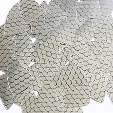 Sequin Fishscale Fin 1.5&quot; Black Silver Fish Scale Skin Effect Metallic
