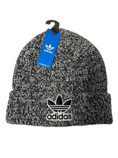 adidas Originals Trefoil Beanie Mens One Size Knit Embroidered Logo Black