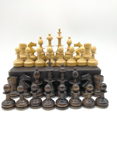Schachfiguren Holz Alt Schachspiel Spiel Schach Figuren König 8x2,5cm - Bild 2 von 7