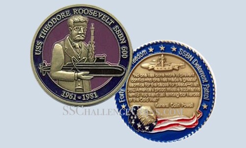 USS Theodore Roosevelt SSBN 600 Submarine Challenge Coin - Picture 1 of 1