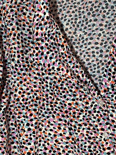 ELOQUII Elements Women's Plus Size 18 Multicolor Dot Prints Tie-Waist Shirt EUC - Imagen 2 de 10