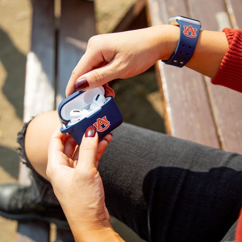 Banda de silicona para Apple Watch Auburn Tigers y paquete combinado de AirPods Pro - Imagen 2 de 5