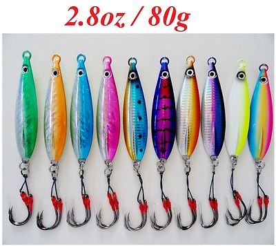 Fast Fall Vertical Keel Flat Jigs 80g 2.8oz Choose Colors 1 One