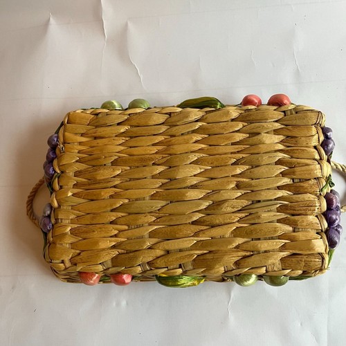 Vintage Set Of 3 Nesting Wicker Casserole Baskets Philippines Handles Vegetables - Picture 22 of 24