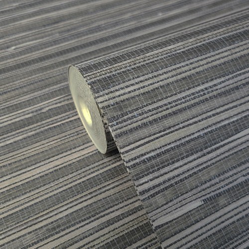 Faux rids grasscloth wallpaper black tan bronze metallic modern wallcoverings 3D - 第 9/12 張圖片