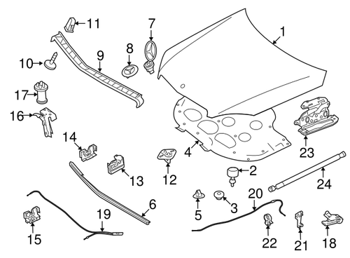 2000-2023 Mercedes-Benz Hood Insulation Pad Clip - 001-988-03-25 (QTY: 12 pcs) - Picture 3 of 5