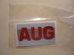 New August AUG Month California DMV License Plate Red Registration Sticker