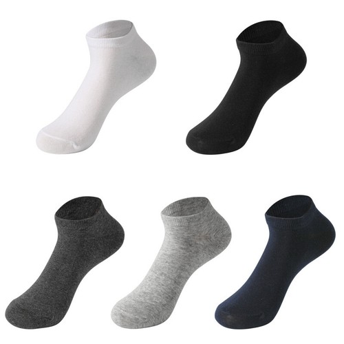 NEW 5 Pairs Solid Color Short Socks Thin Breathable Low Cut Cotton Boat Socks - Picture 6 of 14