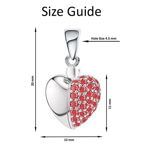 Red Crystal Heart Pendant for Necklace - 925 Sterling Silver Gifts for Women - Picture 8 of 22