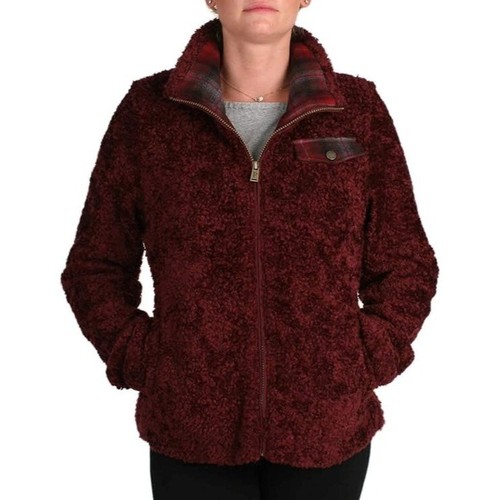 Pendleton Jacket Women Small Dark Red Full Zip Fuzzy Teddy Coat Gorpcore Outdoor - Bild 2 von 15