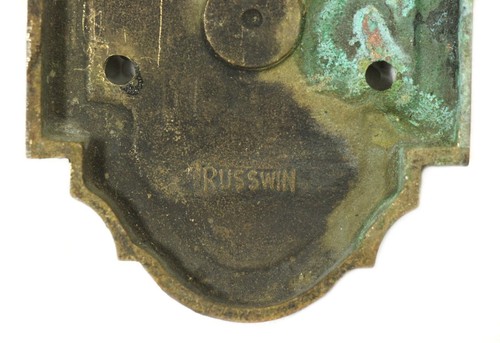 Pair of 16.875 in. Russwin Bronze Door Push Plates with Lock Insert - Picture 6 of 6