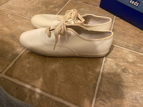 Keds Women's Vintage Women's Champion White Leather Sneakers size 8.5 - Picture 4 of 5