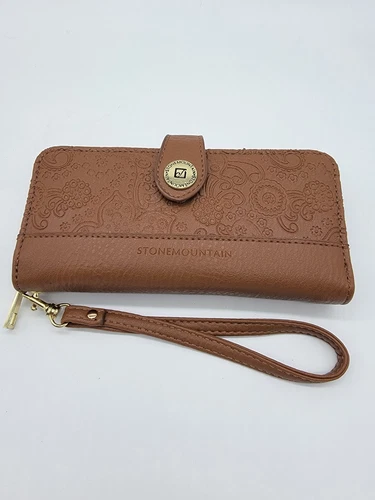  STONE MOUNTAIN Paisely Embossed SLG Wristlet Wallet