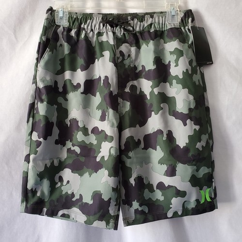 Boy's Size Large Hurley Pull On Hybrid Shorts Swimming Trunks Green Camoflauge - Picture 1 of 12
