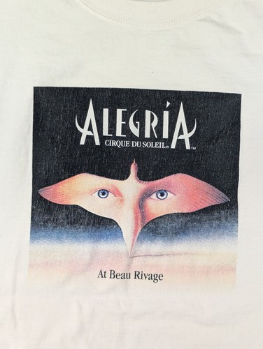 Vintage Alegria Cirque Du Soleil Shirt Adult XL White Beau Rivage Made In USA - Picture 5 of 10