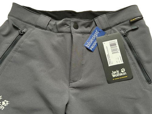 Jack Wolfskin ACTIVATE THERMAL PANTS hiking men's soft shell pants gray size NEW - Picture 11 of 13