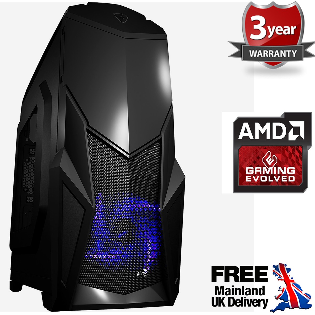 Ultra Fast AMD 9500 Dual Core Radeon HD 8GB DDR4 1TB Gaming PC
