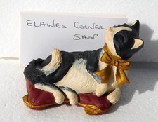 VTG Cat Kitten laying on Pillow FIGI Graphics Business Card Holder 2000