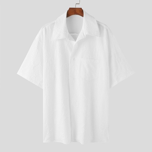 Fashion Mens Buttons Short Sleeve Summer Basic T Shirt Casual Loose Blouse Tops - Picture 7 of 10