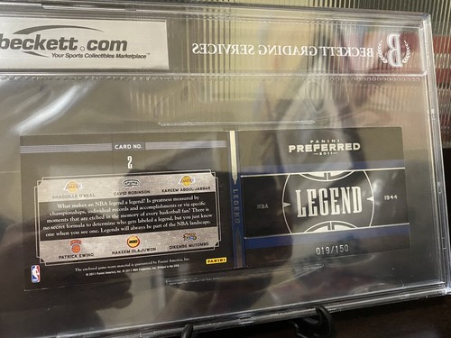 2011-12 Panini Preferred Legends Shaq, Olajuwon, Jabbar, Ewing, Dikembe, DRob - Picture 9 of 9