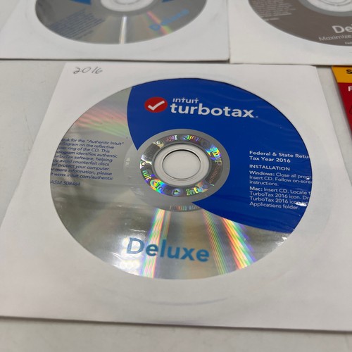 8 CDs Intuit TurboTax Deluxe 2006 2014 2013 2012 2015 2016 - Picture 8 of 9