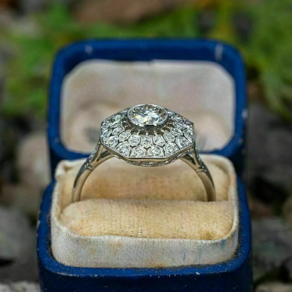 Art deco diamond engagement ring deals