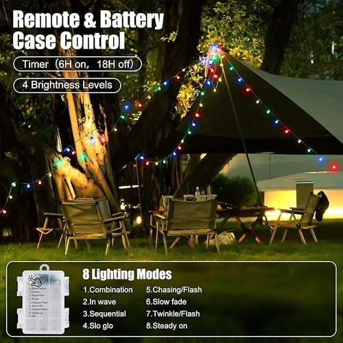 100 LEDs Battery Operated String Lights Globe Fairy Lights Tent Camping Garden - Picture 9 of 51