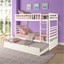 white twin over twin bunk bed w/ trundle solid wood bunk bed home furniture @cy