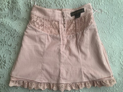 women's Louis Vuitton 2012 Pink Cotton Broderie Ruffled Skirt size 36 - Picture 7 of 7