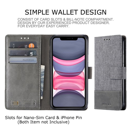 Luxury Canvas Stand Wallet Phone Cover Case For OnePlus 8T Nord N100 7T Pro 6 5T - Picture 5 of 13