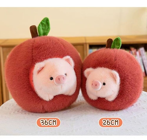 New Apple Pig Plush Toy Cute and Super Cute Children's Gift 26/36/46cm - Bild 4 von 15