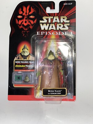 NIB star wars episode 1 action figure boss nass with comtech reader