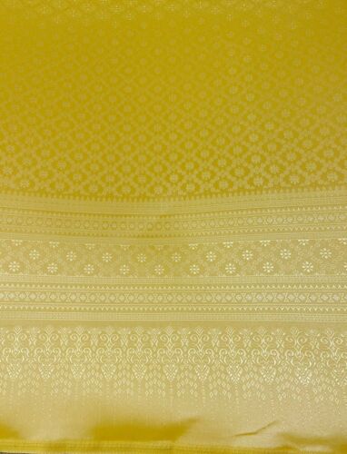 Abito da sposa tradizionale tessuto tailandese seta giallo motivo damascato drappo 40" BTY - Foto 2 di 5