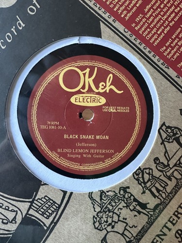 BLIND LEMON JEFFERSON~BLACK SNAKE MOAN OKEH 10" 78 RSD SEALED - Imagen 5 de 5